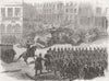 FRANCE. Disturbances, Paris. Barricade, Belleville 1870 old antique print