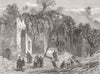 ITALY. Fountain of Egeria, Rome 1870 old antique vintage print picture
