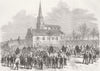FRANCE. Strike, Creuzot Ironworks. Arrival of Lancers 1870 old antique print