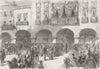 ITALY. King & Archbishop of Padua, Sartori Palace 1866 old antique print