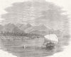INDIA. Rajmahal hills(Santal country), from Ganges 1855 old antique print