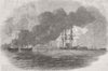 KRONSTADT. Magicienne off , with Russian prizes, Tow 1855 old antique print