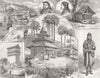 INDIA. Notes, Kooloo, way from Shimla to Tibet 1885 old antique print picture