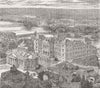 BULGARIA. Gymnase(University), Plovdiv 1885 old antique vintage print picture