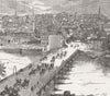BULGARIA. Bridge, Maritza, Plovdiv 1885 old antique vintage print picture