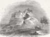 INDIA. West Gate of Powanghur 1845 old antique vintage print picture