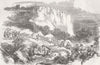 WATERKLOOF. Attacking Macomo & Hottentot Banditti 1852 old antique print
