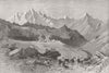 INDIA. Kamri pass, Himalayas, between Kashmir & Indus 1885 old antique print