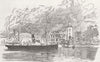 NORWAY. Church, Ole Prestegard’s Inn & Pier, Odde 1885 old antique print