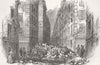 FRANCE. Coup. Barricade, Rue de Grandes Audriettes 1851 old antique print