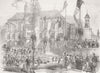 FRANCE. President keystone of central markets, Paris 1851 old antique print
