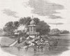 FRANCE. Kiosk in the Bois de Boulogne 1858 old antique vintage print picture