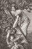 ITALY. Grape gathering near Naples 1864 old antique vintage print picture