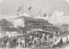 ROWING. Cambridge crew leaving Putney boathouse 1868 old antique print picture