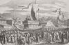 JAPAN. Bakumatsu. Religious Fete, Hakodate  1857 old antique print picture