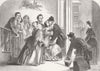 CHRISTMAS. Arrival of Uncle John 1856 old antique vintage print picture