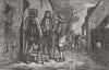 FRANCE. Christmas eve in Brittany 1854 old antique vintage print picture