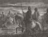 HORSES. Ford, by Decamps 1855 old antique vintage print picture