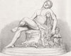 NUDES. Sleeping Faun & Satyr. marble group 1865 old antique print picture
