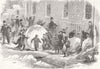 CHILDREN. Gathering as it goes, or monster snowball 1855 old antique print