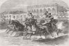 ITALY. Chariot races, Fete for Italian King, Padua 1865 old antique print
