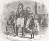 SINGING. Christmas Pictures. Family singing a Christmas carol 1847 old print