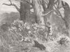 HUNTING. Woodcock shooting 1850 old antique vintage print picture
