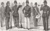 INDONESIA. Malay troops under Dutch, Sumatra 1873 old antique print picture