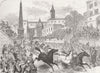 ITALY. Carnival, Rome. Horse-racing, Corso 1873 old antique print picture