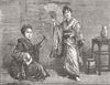 JAPAN. Japanese dancing-girl practising 1874 old antique vintage print picture