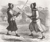 JAPAN. Japanese soldiers fencing 1864 antique vintage print picture