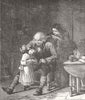 PORTRAITS. The grandfather’s watch 1855 old antique vintage print picture