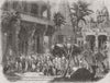INDIA. Mtg of Brahmins, temple Kanchipuram 1857 old antique print picture