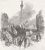 LONDON. Parade, Charing Cross 1848 old antique vintage print picture