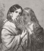 FAMILIES. The sisters 1865 old antique vintage print picture
