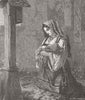 PORTRAITS. The mother's prayer 1867 old antique vintage print picture