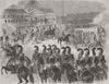 PARIS. Review, Champ de Mars, to celebrate place 1856 old antique print