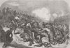 TURKEY. Sortie by Turks during Kars 1856 old antique vintage print picture