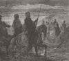 LANDSCAPES. Turkish cavalry fording river 1855 old antique print picture