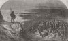UKRAINE. Boarding of Russian prisoners, Kamiesch 1855 old antique print