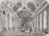 FRANCE. Versailles - Hall of mirrors 1855 old antique vintage print picture