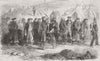RUSSIA. Russian prisoners brought into camp 1855 old antique print picture