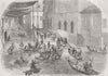 FRANCE. Floods, South of church St Agricol, Avignon 1856 old antique print