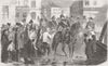 FRANCE. Emperor giving alms to flood victims 1856 old antique print picture