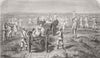 RUSSIA. Russian convoy crossing steppe 1855 old antique vintage print picture