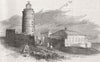 SEASCAPES. Lighthouse at the entrance to the sea of Azov 1855 old print
