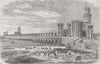 EGYPT. Huge engineering works for damming of Nile 1857 old antique print