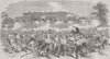 ALLAHABAD. Engagement with Mutineers, Rajah’s house 1857 old antique print