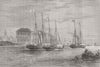 BELGIUM. Shah of Iran Leaving Ostend 1873 old antique vintage print picture