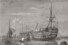HANTS. HMS Excellent, Gunnery Ship, Portsmouth 1873 old antique print picture